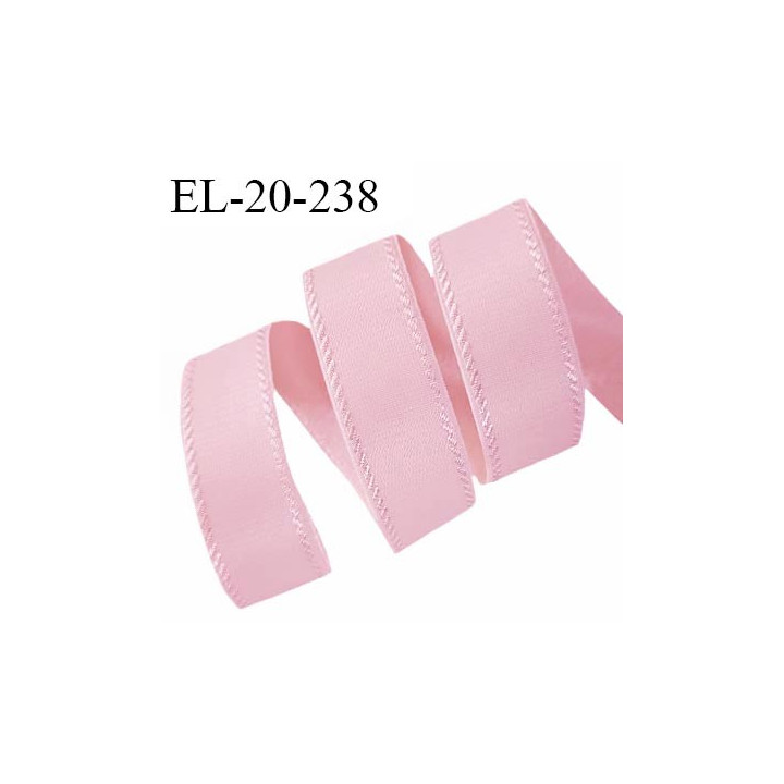 Elastique lingerie 19 mm couleur rose anglais largeur 19 mm allongement +30% prix au mètre