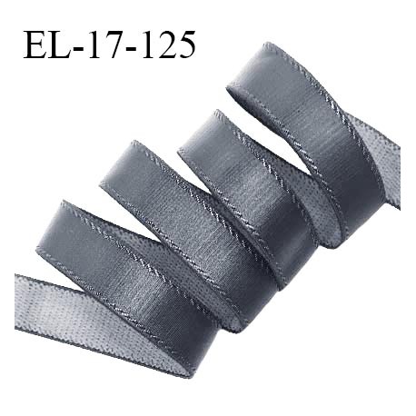 Elastique 16 mm bretelle et lingerie avec surpiqûres couleur gris granit allongement +50% largeur 16 mm prix au mètre