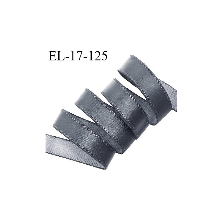Elastique 16 mm bretelle et lingerie avec surpiqûres couleur gris granit allongement +50% largeur 16 mm prix au mètre