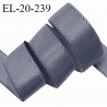 Elastique 19 mm lingerie haut de gamme couleur gris granit doux au toucher allongement +30% largeur 19 mm prix au mètre