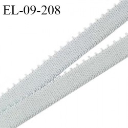 Elastique picot 9 mm lingerie couleur gris cendre largeur 9 mm haut de gamme allongement +190% prix au mètre