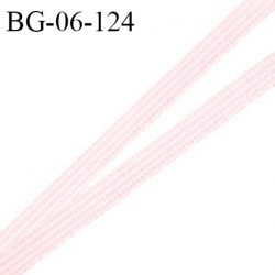 Droit fil à plat 6 mm spécial lingerie et couture du prêt-à-porter couleur rose pâle ou jasmin fabriqué en France prix au mètre