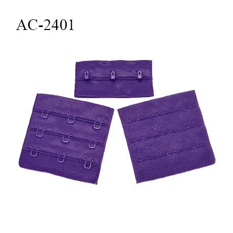 Agrafe 57 mm attache SG haut de gamme couleur violet 3 rangées 3 crochets largeur 57 mm hauteur 57 mm prix à l'unité