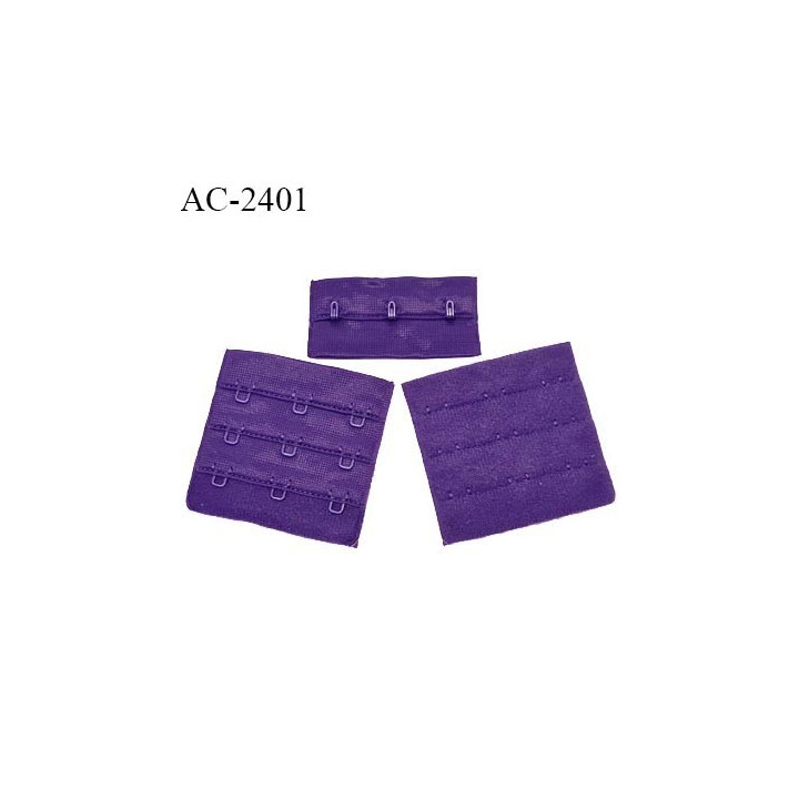 Agrafe 57 mm attache SG haut de gamme couleur violet 3 rangées 3 crochets largeur 57 mm hauteur 57 mm prix à l'unité