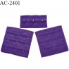 Agrafe 57 mm attache SG haut de gamme couleur violet 3 rangées 3 crochets largeur 57 mm hauteur 57 mm prix à l'unité