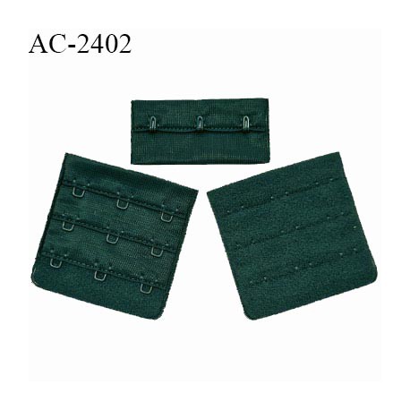 Agrafe 57 mm attache SG haut de gamme couleur vert sapin 3 rangées 3 crochets largeur 57 mm hauteur 57 mm prix à l'unité