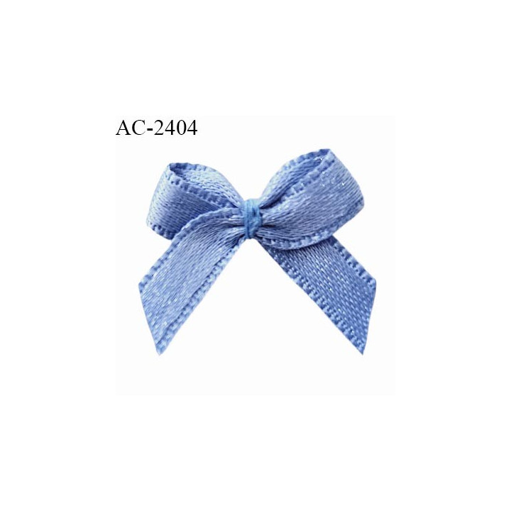 Noeud lingerie 30 mm haut de gamme en satin couleur bleu largeur 20 mm hauteur 20 mm prix à l'unité