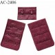 Agrafe 38 mm attache SG haut de gamme couleur bordeaux grenat 3 rangées 2 crochets largeur 38 mm hauteur 57 mm prix à la pièce