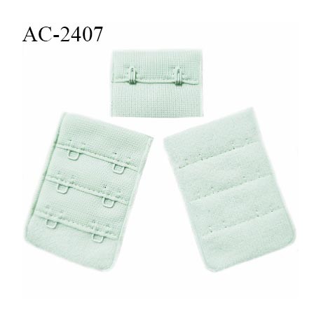 Agrafe 38 mm attache SG haut de gamme couleur vert amande 3 rangées 2 crochets largeur 38 mm hauteur 57 mm prix à la pièce