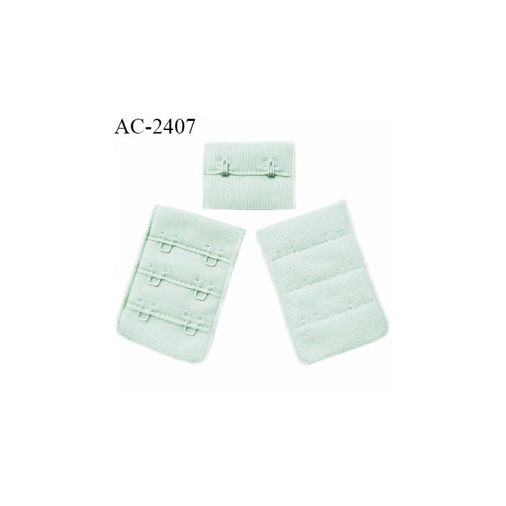 Agrafe 38 mm attache SG haut de gamme couleur vert amande 3 rangées 2 crochets largeur 38 mm hauteur 57 mm prix à la pièce