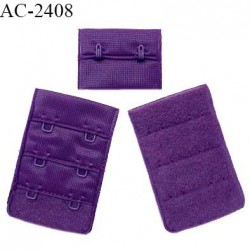 Agrafe 38 mm attache SG haut de gamme couleur violet myrtille 3 rangées 2 crochets largeur 38 mm hauteur 57 mm prix à la pièce