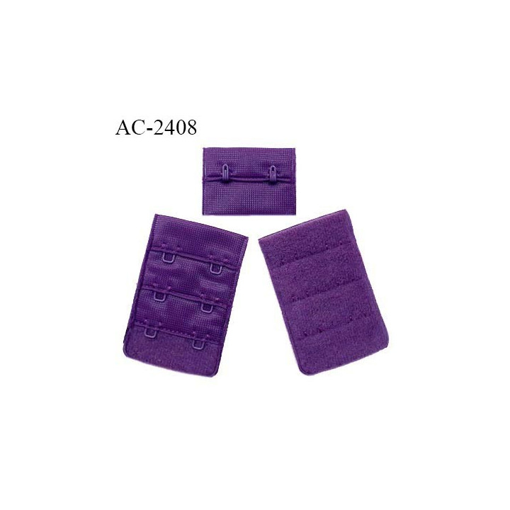 Agrafe 38 mm attache SG haut de gamme couleur violet myrtille 3 rangées 2 crochets largeur 38 mm hauteur 57 mm prix à la pièce