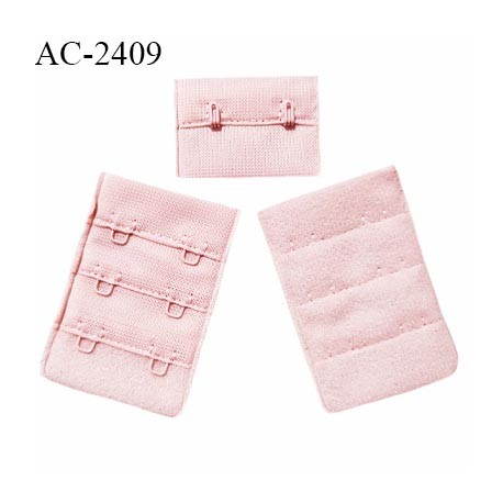 Agrafe 38 mm attache SG haut de gamme couleur rose dragée 3 rangées 2 crochets largeur 38 mm hauteur 57 mm prix à la pièce