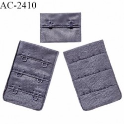 Agrafe 38 mm attache SG haut de gamme couleur gris céleste 3 rangées 2 crochets largeur 38 mm hauteur 57 mm prix à la pièce