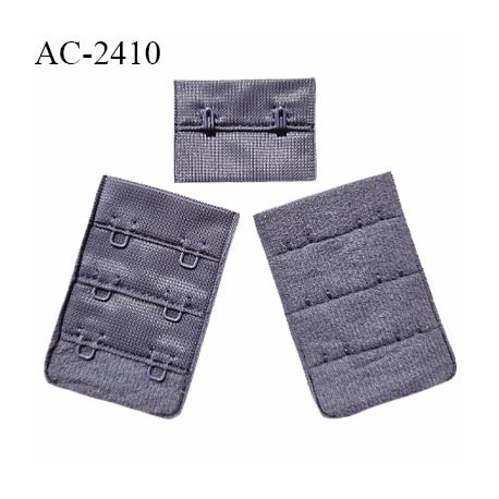 Agrafe 38 mm attache SG haut de gamme couleur gris céleste 3 rangées 2 crochets largeur 38 mm hauteur 57 mm prix à la pièce