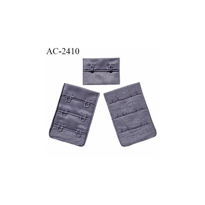 Agrafe 38 mm attache SG haut de gamme couleur gris céleste 3 rangées 2 crochets largeur 38 mm hauteur 57 mm prix à la pièce