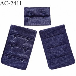 Agrafe 38 mm attache SG haut de gamme couleur bleu nuit 3 rangées 2 crochets largeur 38 mm hauteur 57 mm prix à la pièce