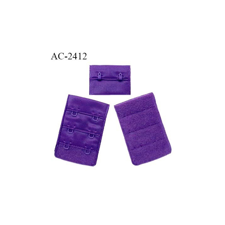 Agrafe 38 mm attache SG haut de gamme couleur violet 3 rangées 2 crochets largeur 38 mm hauteur 57 mm prix à la pièce
