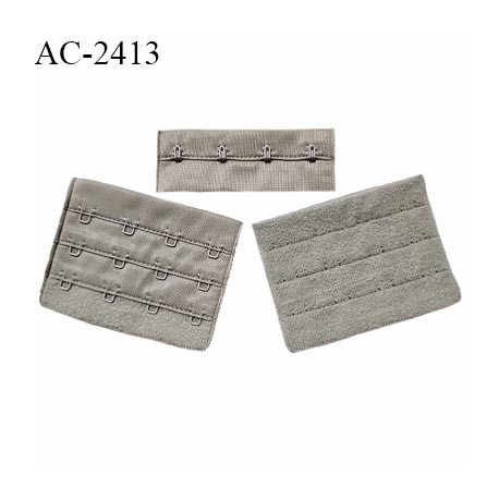 Agrafe 76 mm attache SG haut de gamme couleur taupe clair ou vison 3 rangées 4 crochets prix à la pièce