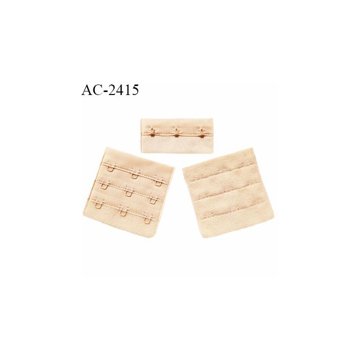 Agrafe 57 mm attache SG haut de gamme couleur sable doré ou chair rosé 3 rangées 3 crochets prix à l'unité