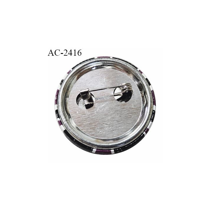 Pin's décor ornement couleur noir et violet inscription London Love diamètre 30 mm épaisseur 4 mm prix à la pièce
