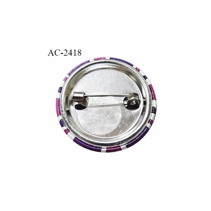 Pin's décor ornement couleur rose et violet inscription London Love diamètre 30 mm épaisseur 4 mm prix à la pièce