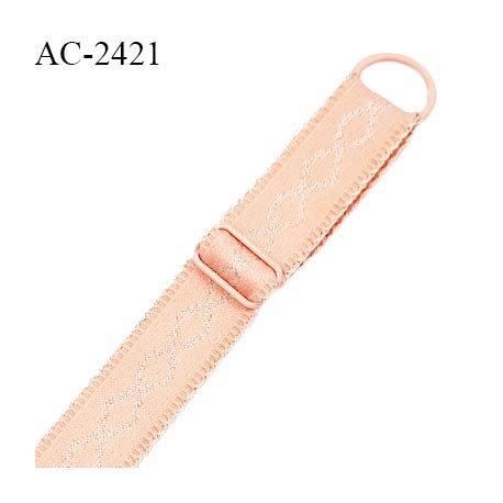 Bretelle lingerie SG 16 mm très haut de gamme couleur pêche avec 1 barrette et 1 anneau prix à l'unité