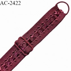 Bretelle lingerie SG 19 mm très haut de gamme avec 1 barrette et 1 anneau couleur grenat ou bordeaux prix à la pièce