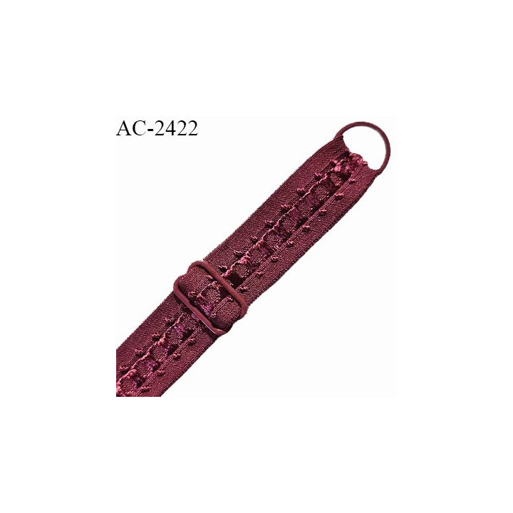 Bretelle lingerie SG 19 mm très haut de gamme avec 1 barrette et 1 anneau couleur grenat ou bordeaux prix à la pièce