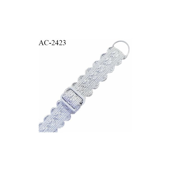 Bretelle lingerie SG 10 mm très haut de gamme avec 1 barrette et 1 anneau couleur gris prix à la pièce