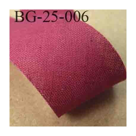 biais ruban galon a plat à plier en coton couleur bordeau largeur 2.5 cm vendue au mètre