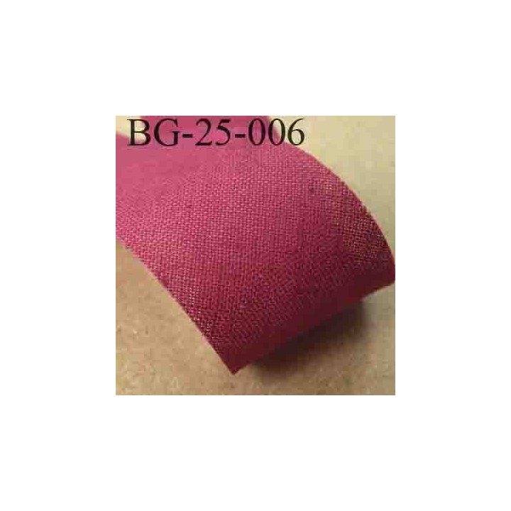 biais ruban galon a plat à plier en coton couleur bordeau largeur 2.5 cm vendue au mètre