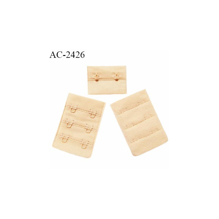 Agrafe 38 mm attache SG haut de gamme couleur sable doré ou chair rosé 3 rangées 2 crochets prix à la pièce