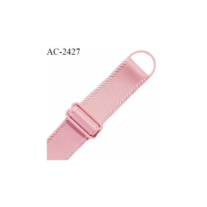 Bretelle lingerie SG 19 mm très haut de gamme couleur rose anglais avec 1 barrette et 1 anneau prix à l'unité