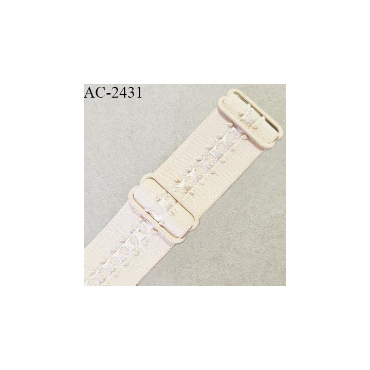 Bretelle lingerie SG 24 mm très haut de gamme couleur ivoire avec 2 barrettes largeur 24 mm longueur 37 cm