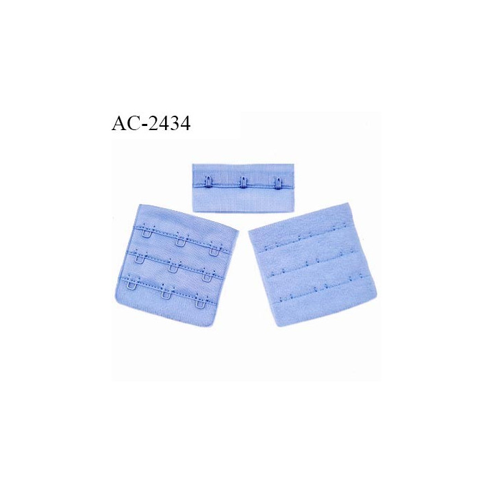 Agrafe 57 mm attache SG haut de gamme couleur bleu provence 3 rangées 3 crochets largeur 57 mm hauteur 57 mm prix à l'unité