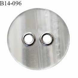 Bouton 14 mm couleur nacre 2 trous diamètre 14 mm épaisseur 3 mm prix au mètre