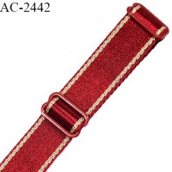 Bretelle lingerie SG 19 mm très haut de gamme couleur rubis avec 2 barrettes prix à l'unité