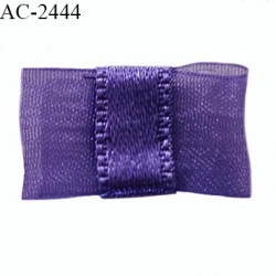 Noeud lingerie mousseline couleur violet haut de gamme largeur 20 mm hauteur 15 mm prix à l'unité