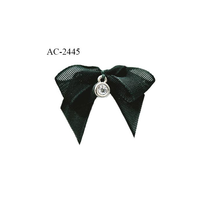 Noeud lingerie 30 mm haut de gamme en satin couleur vert profond largeur 30 mm hauteur 25 mm prix à l'unité