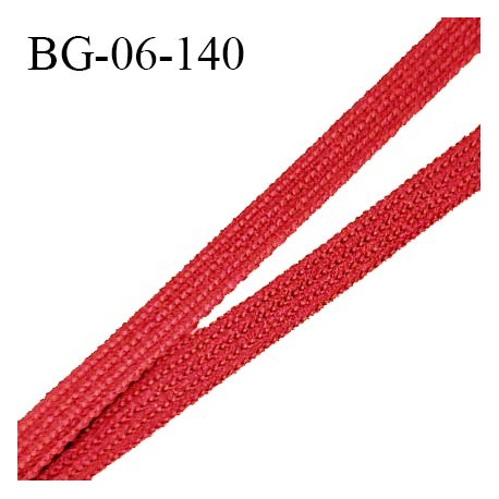 Droit fil à plat 6 mm spécial lingerie et couture du prêt-à-porter couleur rouge intense fabriqué en France prix au mètre