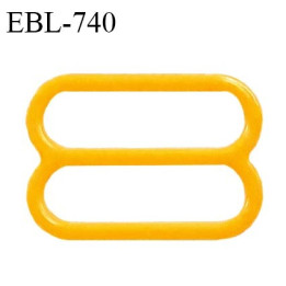 Réglette 19 mm de réglage de bretelle pour soutien gorge et maillot de bain en pvc jaune orangé largeur intérieure 19 mm