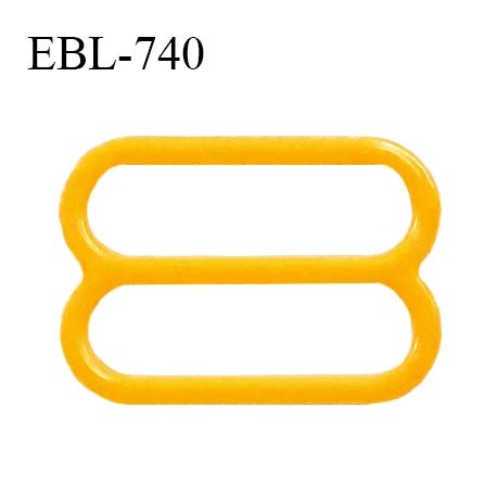 Réglette 19 mm de réglage de bretelle pour soutien gorge et maillot de bain en pvc jaune orangé largeur intérieure 19 mm