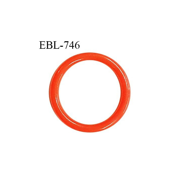 Anneau de réglage 14 mm en pvc couleur rouge orangé diamètre intérieur 14 mm diamètre extérieur 17 mm