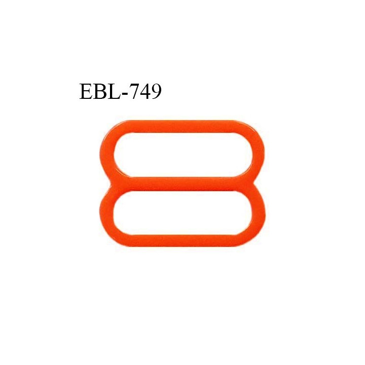 Réglette 19 mm de réglage de bretelle pour soutien gorge et maillot de bain en pvc rouge orangé largeur intérieure 19 mm