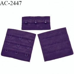 Agrafe 57 mm attache SG haut de gamme couleur violet foncé 3 rangées 3 crochets largeur 57 mm hauteur 57 mm prix à l'unité