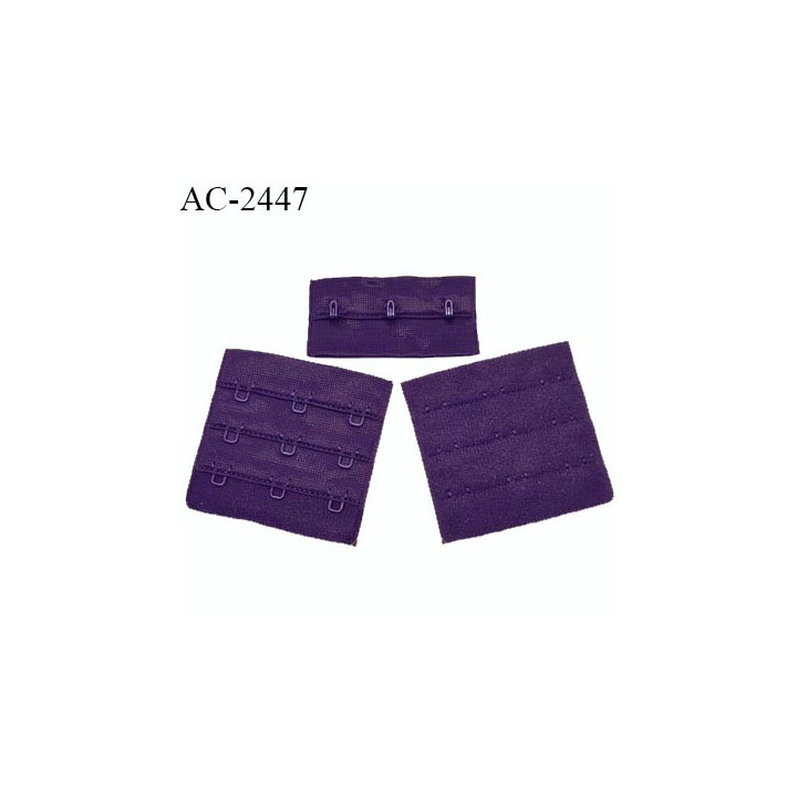 Agrafe 57 mm attache SG haut de gamme couleur violet foncé 3 rangées 3 crochets largeur 57 mm hauteur 57 mm prix à l'unité