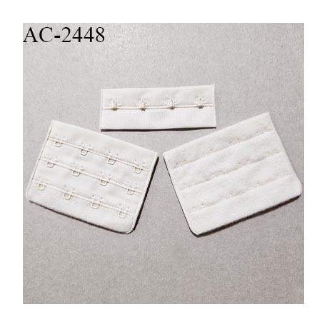 Agrafe 76 mm attache SG haut de gamme couleur crème 3 rangées 4 crochets largeur 76 mm hauteur 57 mm prix à la pièce