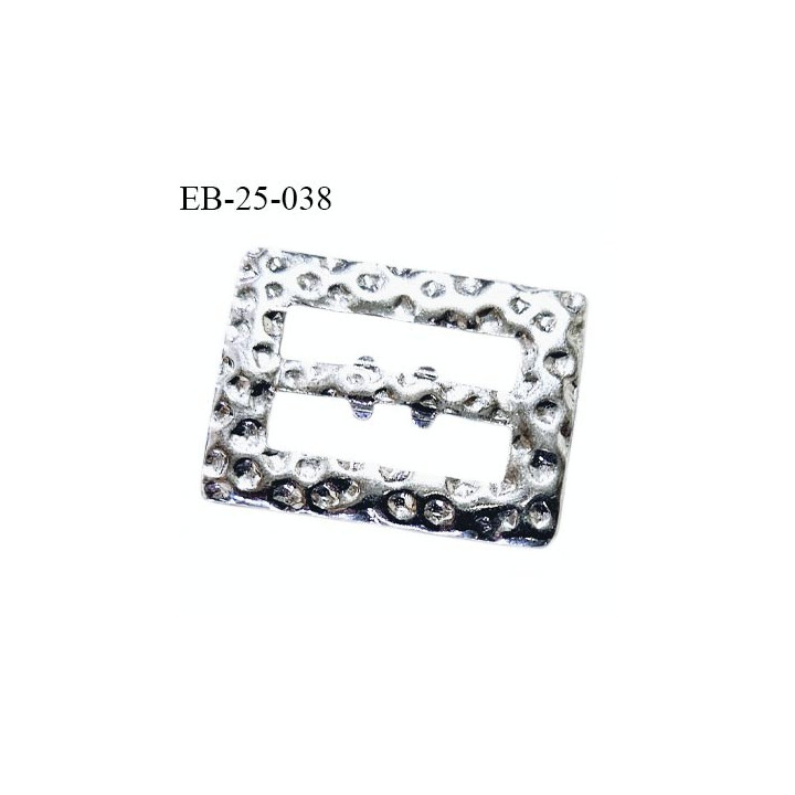 Boucle 25 mm métal effet martelé couleur argent largeur intérieur 17 mm largeur extérieur 25 mm prix à l'unité