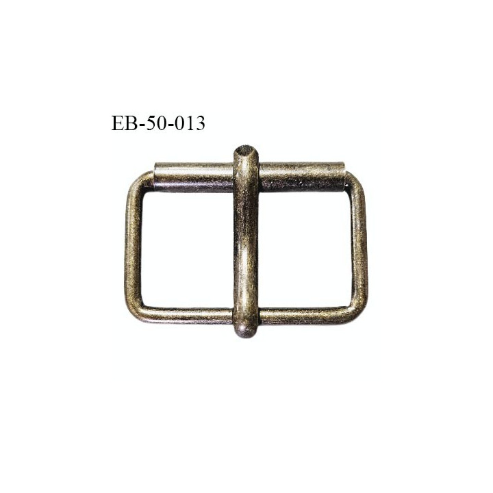 Boucle 50 mm métal couleur laiton vieilli largeur extérieur 50 mm intérieur 40 mm hauteur extérieur 33 mm prix à la pièce